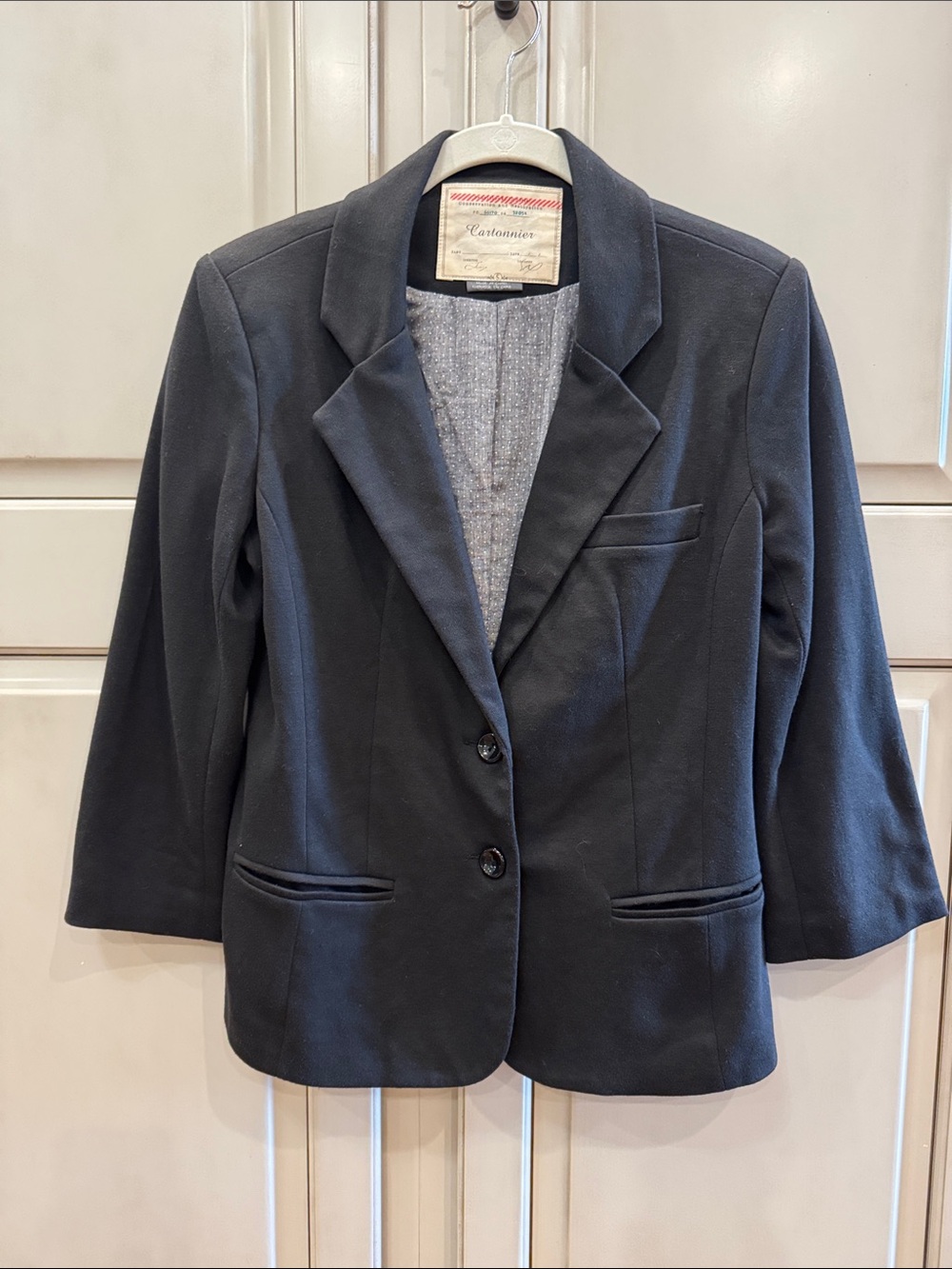 Anthropologie Cartonnier Black Women's Two-Button Tailored Blazer
